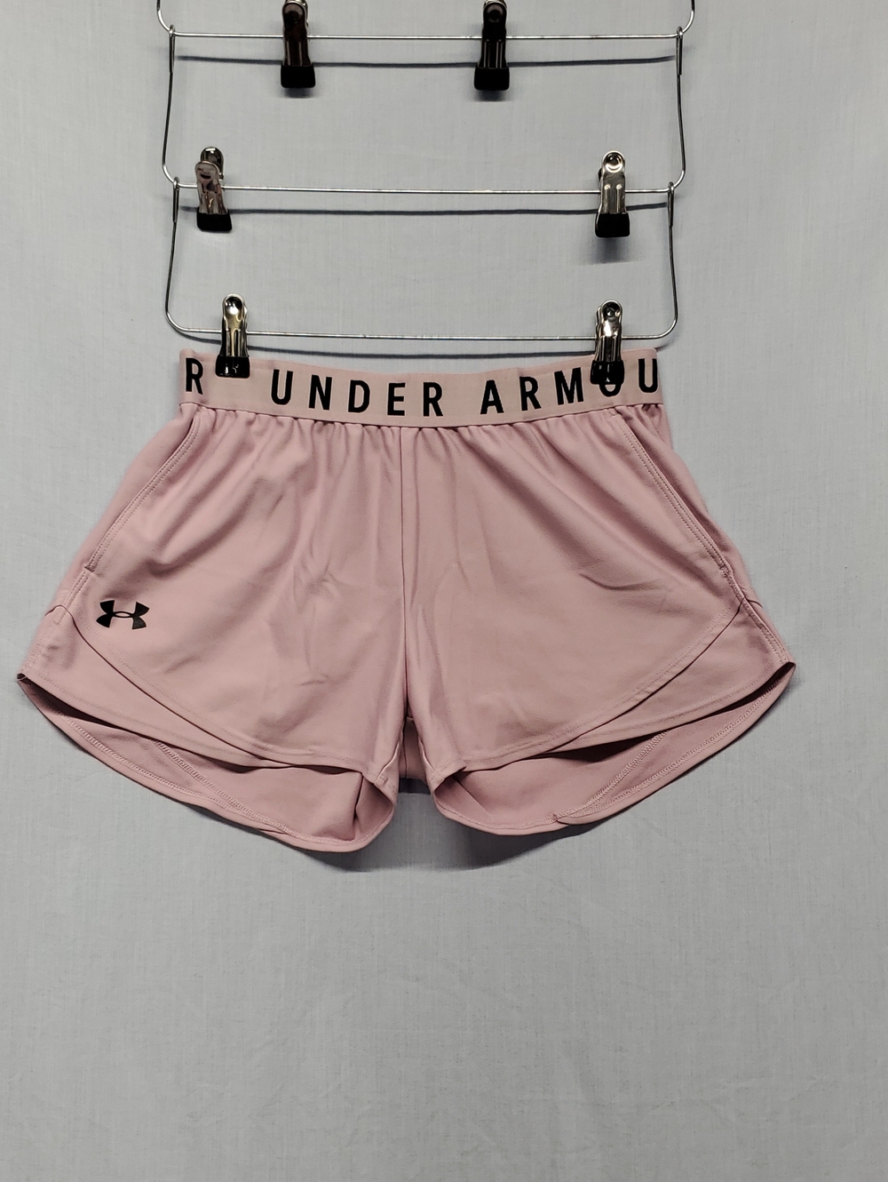 Under Armour Blush Pink Elastic-Waist Athletic Shorts #418